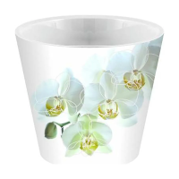Купить Горшок для цветов "LONDON ORCHID DECO" D 160 мм/1,6 л (белая орхидея) (1/16) "INGREEN"  ING6196бл