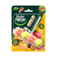 Купить Блок подвесной для унитаза "DUO EFFECT GOLD" 5 в 1 400 смываний (тропик) (1/24) "MASTER FRESH"