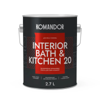 Краска "INTERIOR BATH&KITCHEN 20" влагостойкая база A 2,7 л (1) "KOMANDOR"