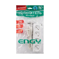 Купить Удлинитель "ENGY эконом"  1,7 м, 4 розетки (шввп 2 х 0,75), белый (1/50)