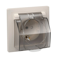 Купить Розетка "Кварта" 1 местн. с заземл, с шторк, с крыш. рсбш11-3-ккб-44 (керам.) белый (1/6/120) "IEK"