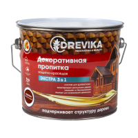Пропитка декоративная "Экстра 3 в 1" каштан 3 л (1/4) "DREVIKA"