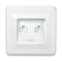 Купить Розетка компьютерная "Вега" 2-х местн. рк10-2-вб, RJ45 CAT5E, белый (1/50/200) "IEK"