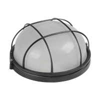 Купить Светильник нпп1302 круг с решеткой 60 вт IP54, черный (1/12) "IEK"