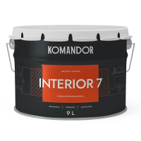Краска "INTERIOR 7" для стен и потолков база A 9 л (1) "KOMANDOR"
