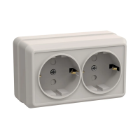 Купить Розетка открыт. уст. "Октава" 2-х местн. с заземл, с шторк. рсш22-3-окм, 16а, крем. (1/18/216) "IEK"