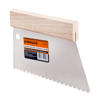 Купить Шпатель для клея трапеция 180 мм в6 зуб 5 х 4 х 3,6 мм (1/25) "Шабашка" 0021-024