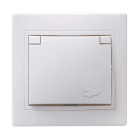 Купить Розетка "Кварта" 1 местн. с заземл, с шторк, с крышкой рсбш10-3-кб, 16а, белый (1/8/160) "IEK"