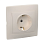 Купить Розетка "Кварта" 1 местн. с заземл, с шторк. рсш10-3-км, 16а (керам.) кремовый (1/10/200) "IEK"