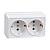 Купить Розетка открыт. уст. "Октава" 2-х местн. с заземл. рс22-3-об, 16а, белый (1/18/216) "IEK"