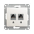 Купить Розетка компьютерная "GLOSSA" 2-х местн. RJ45+RJ45 (механизм) перламутр (1/10/160) "SCHNEIDER"