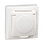 Купить Розетка "KVARTA" 1 местн. с заземл, с шторк, с крышкой рсбш10-3-кб-44, 16а, белый (1/8/160) "IEK"