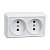 Купить Розетка открыт. уст. "Октава" 2-х местн. рс22-2-об, 10а, белый (1/24/288) "IEK"