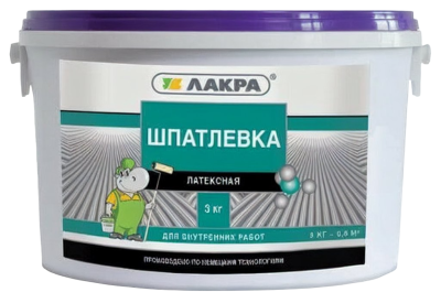 Купить Шпатлевка латексная д/внутр работ 3кг Лакра