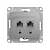 Купить Розетка компьютерная "GLOSSA" 2-х местн. RJ45+RJ45 (механизм) алюминий (1/10/160) "SCHNEIDER"