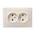 Купить Розетка "Кварта" 2-х местн. рс12-2-ккм, 10а, кремовый (1/9/180) "IEK"