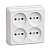 Купить Розетка открыт. уст. "Октава" 4-х местн. рс24-2-об, 10а, белый (1/20/240) "IEK"