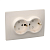 Купить Розетка "Кварта" 2-х местн. с заземл, с шторк. рсш12-3-ккм, 16а, кремовый (1/8/160) "IEK"
