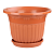 Купить Горшок-кашпо для цветов "Лозанна" 25 л  D 440 мм с поддоном (коричневый) (1/5) "Альтернатива" м7422