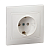 Купить Розетка "KVARTA" 1 местн. с заземл, с шторк. рсш10-3-крб, 16а, белый (1/10/200) "IEK"