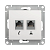 Купить Розетка компьютерная и телеф. "GLOSSA" 2-х местн. RJ11+RJ45 (механ.) белый (1/10/160) "SCHNEIDER"