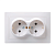 Купить Розетка "Кварта" 2-х местн. с заземл. рс12-3-кб, 16а, белый (1/8/160) "IEK"